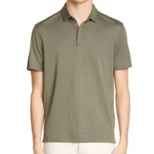 JOHN VARVATOS
Montauk Regular Fit Short Sleeve Silk Blend Polo In Moss